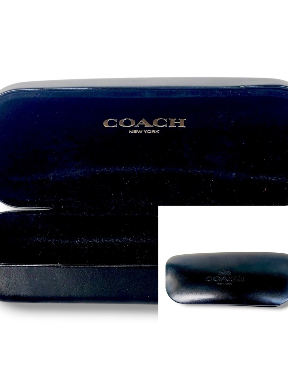 Coach New York Black Hard Clamshell Sunglasses Eyeglasses Case